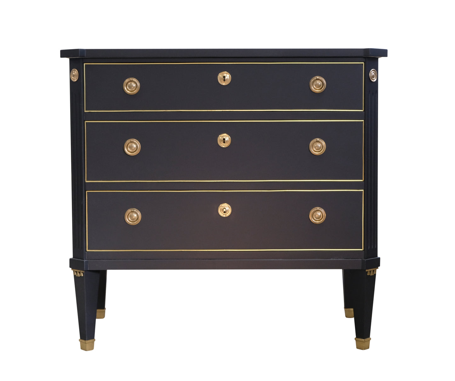 Gustavian Style 3 Drawer Chest Painted  Super finish Black