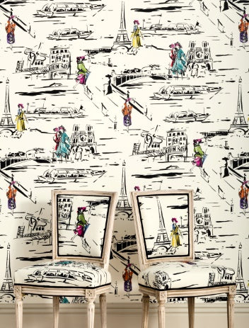 La Parisienne Wallpaper - White