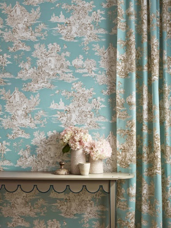 Campagne Room Wallpaper - Teal
