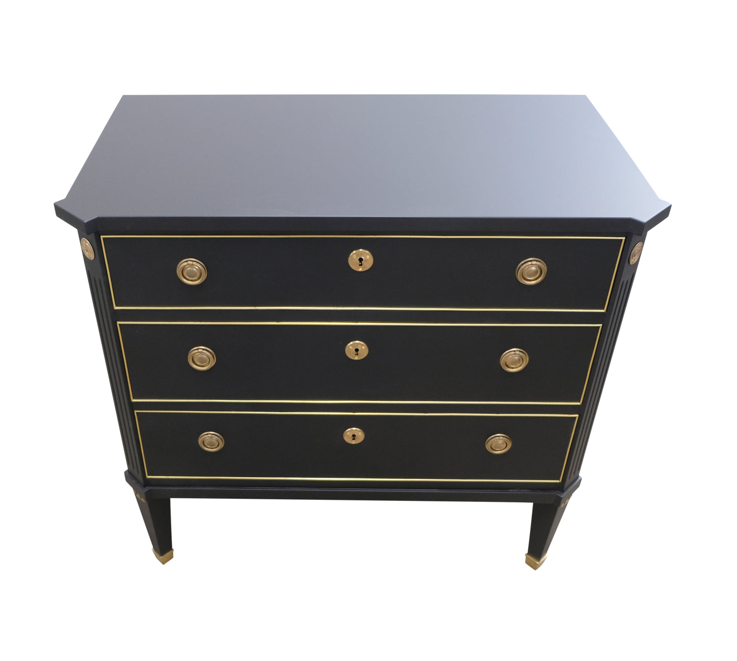 Gustavian Style 3 Drawer Chest Painted  Super finish Black