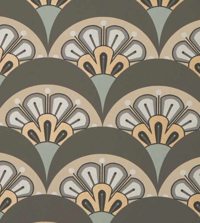 Deco Scallop Room Wallpaper - Gray