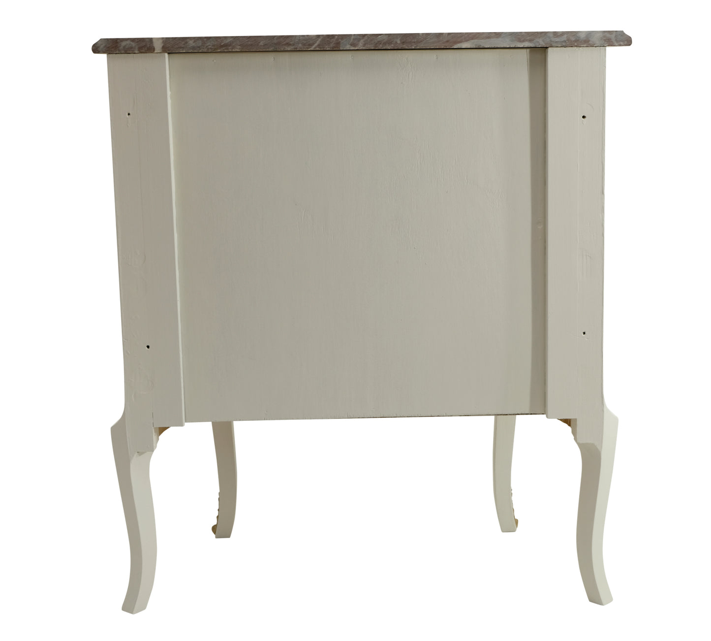 Louis XV Style Chest Three Drawer Chest with Floral Design and Natural Marble Top