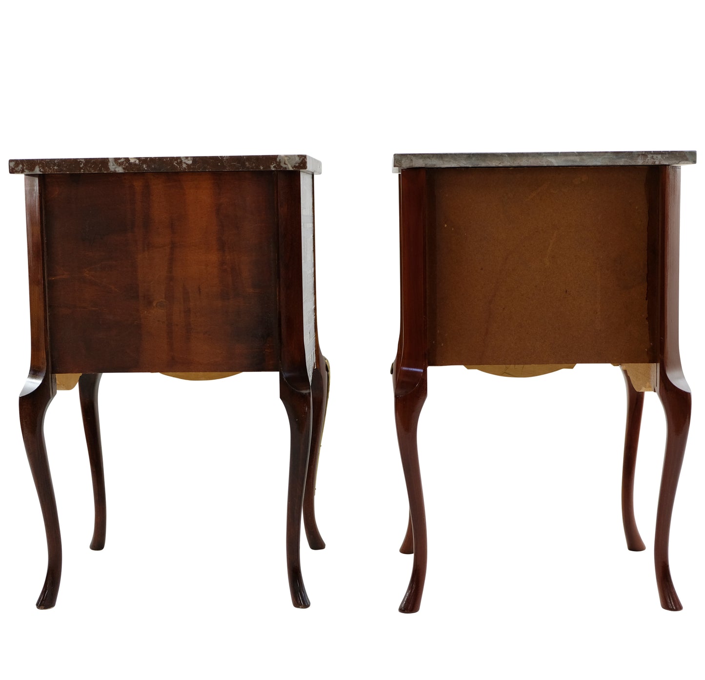Pair Fornasetti Design Nightstands with Marble Top
