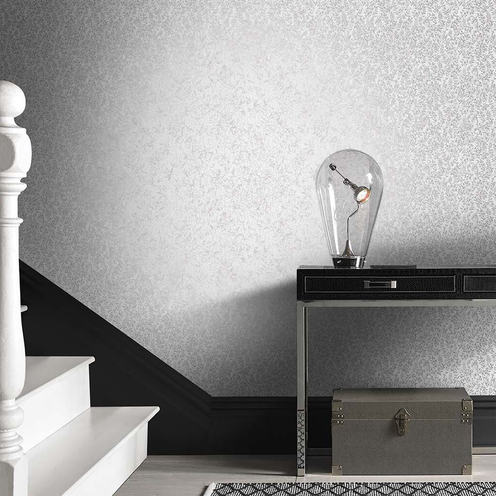 105118 - Botany Wallpaper - Silver - Graham & Brown