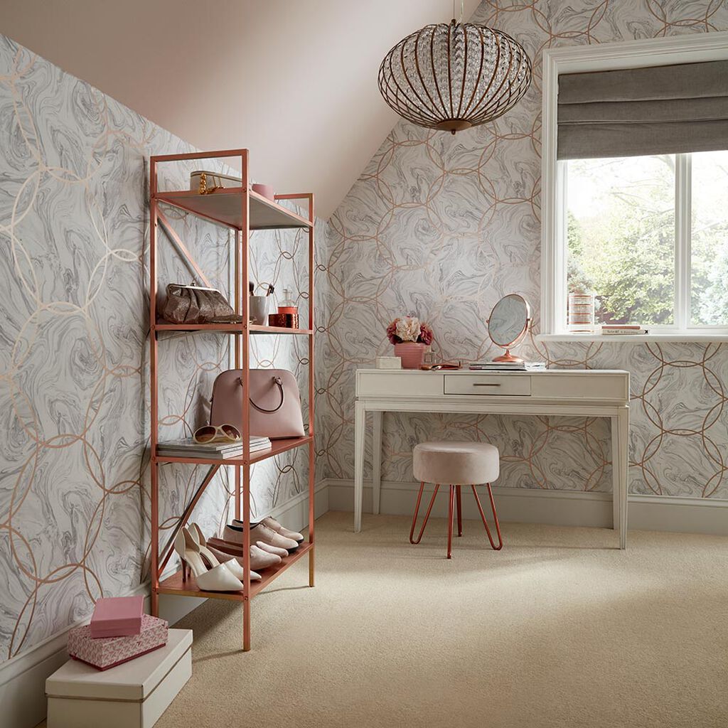105754 - Aqueous Geo Wallpaper - Stone - Graham & Brown