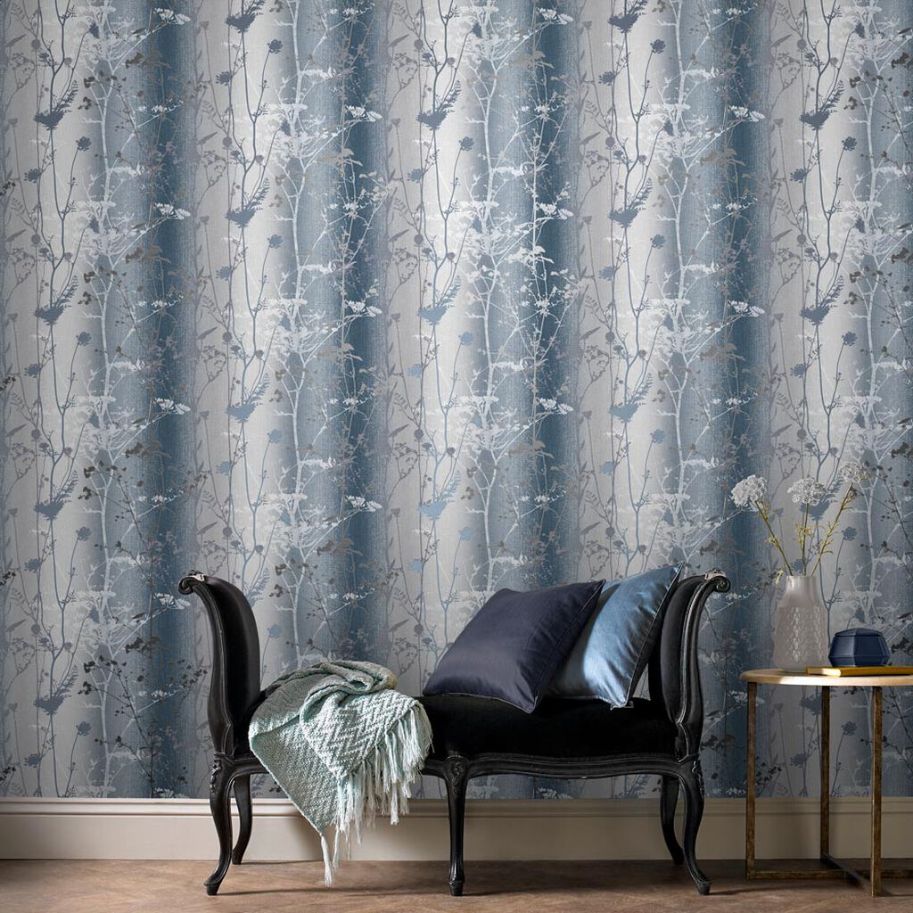 105896 - Wild Flower Wallpaper - Ink - Graham & Brown