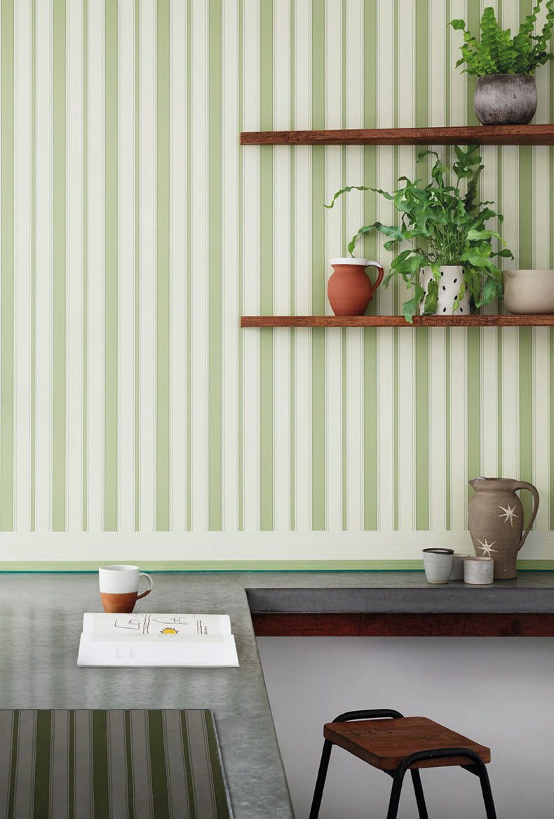 Jaspe Border Room Wallpaper - Green