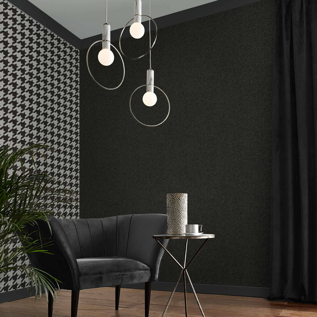 112186 - Christian Texture Wallpaper - Charcoal - Graham & Brown