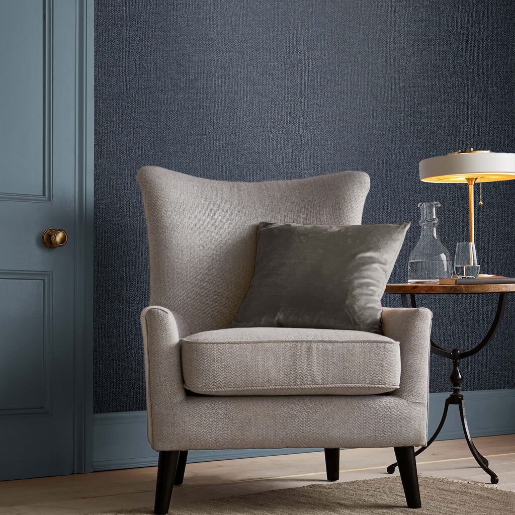 115241 - Twill Wallpaper - Denim - Graham & Brown