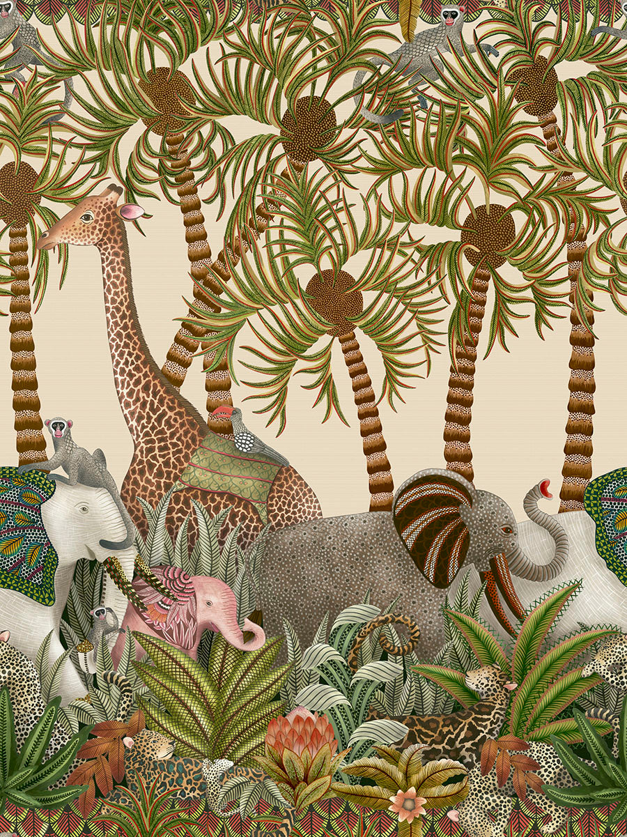 Letaba March Grasscloth Wallpaper - Green - Cole & Son