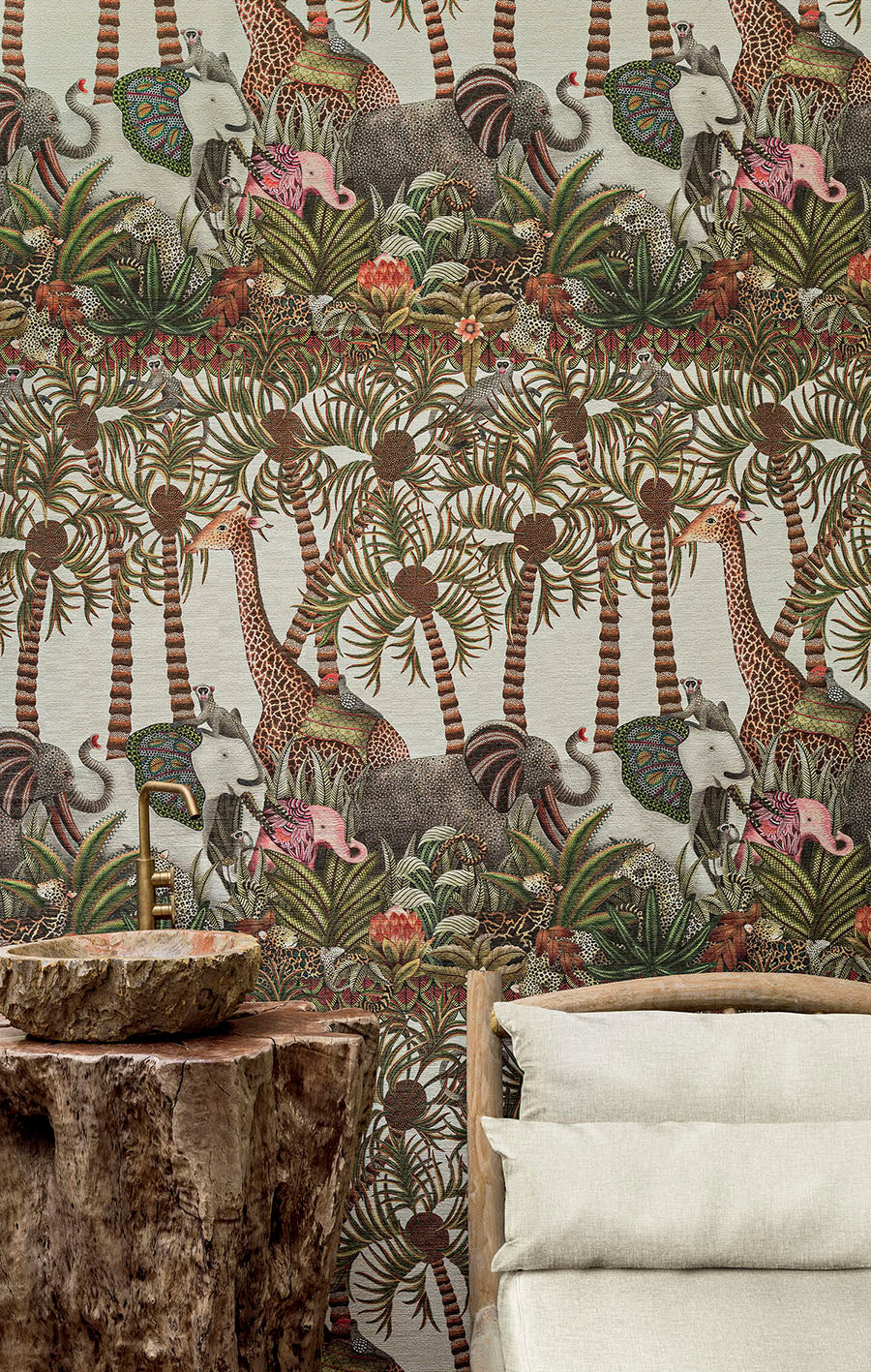 Letaba March Grasscloth Wallpaper - Green - Cole & Son