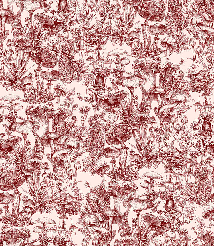 Fungi Forest Wallpaper - Pink