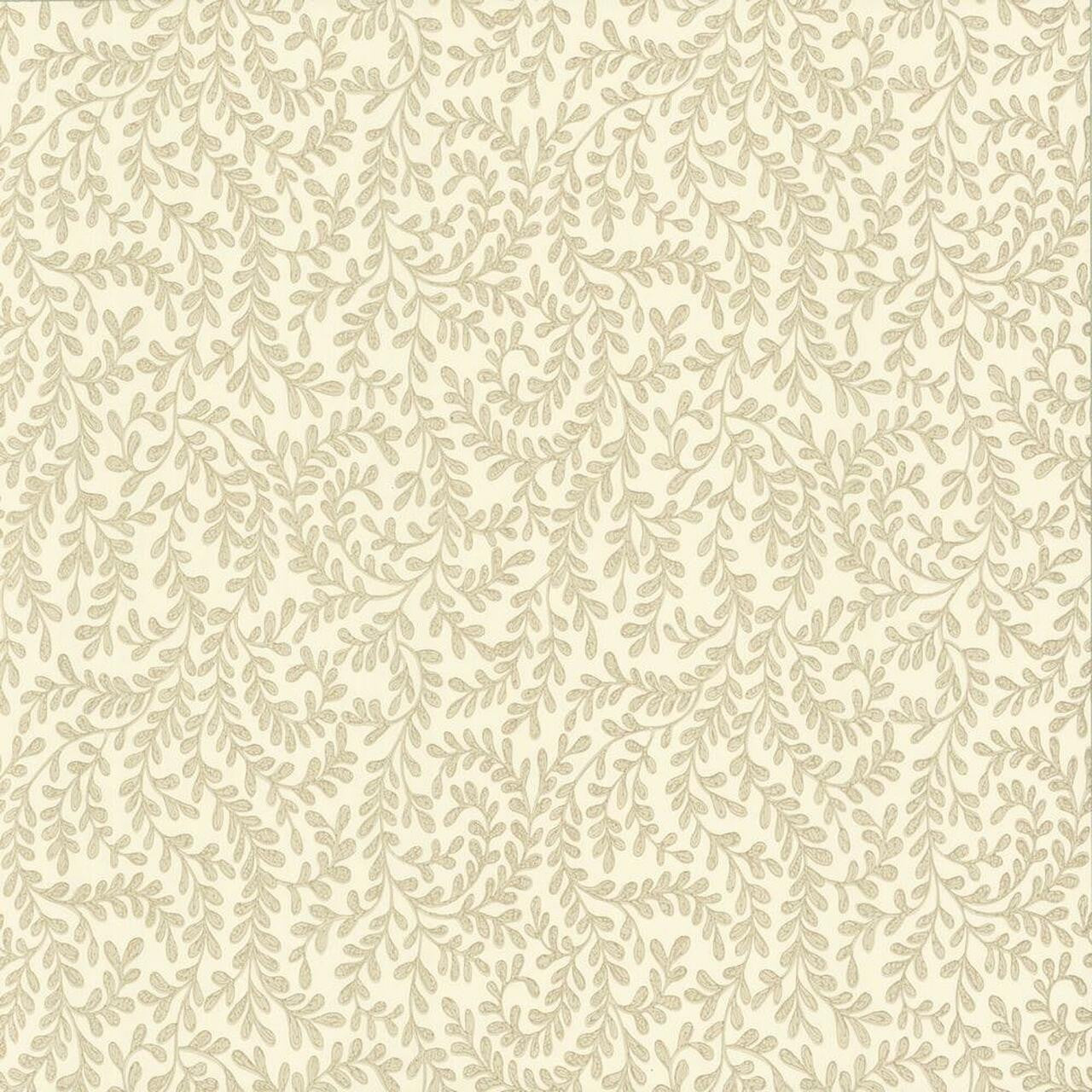 Audley Natural Luxury Leaf Wallpaper - 1838 wallcoverings
