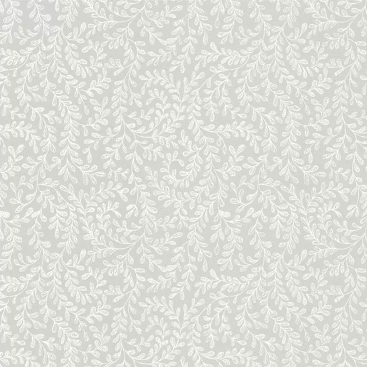 Audley Grey Luxury Leaf Wallpaper - 1838 wallcoverings
