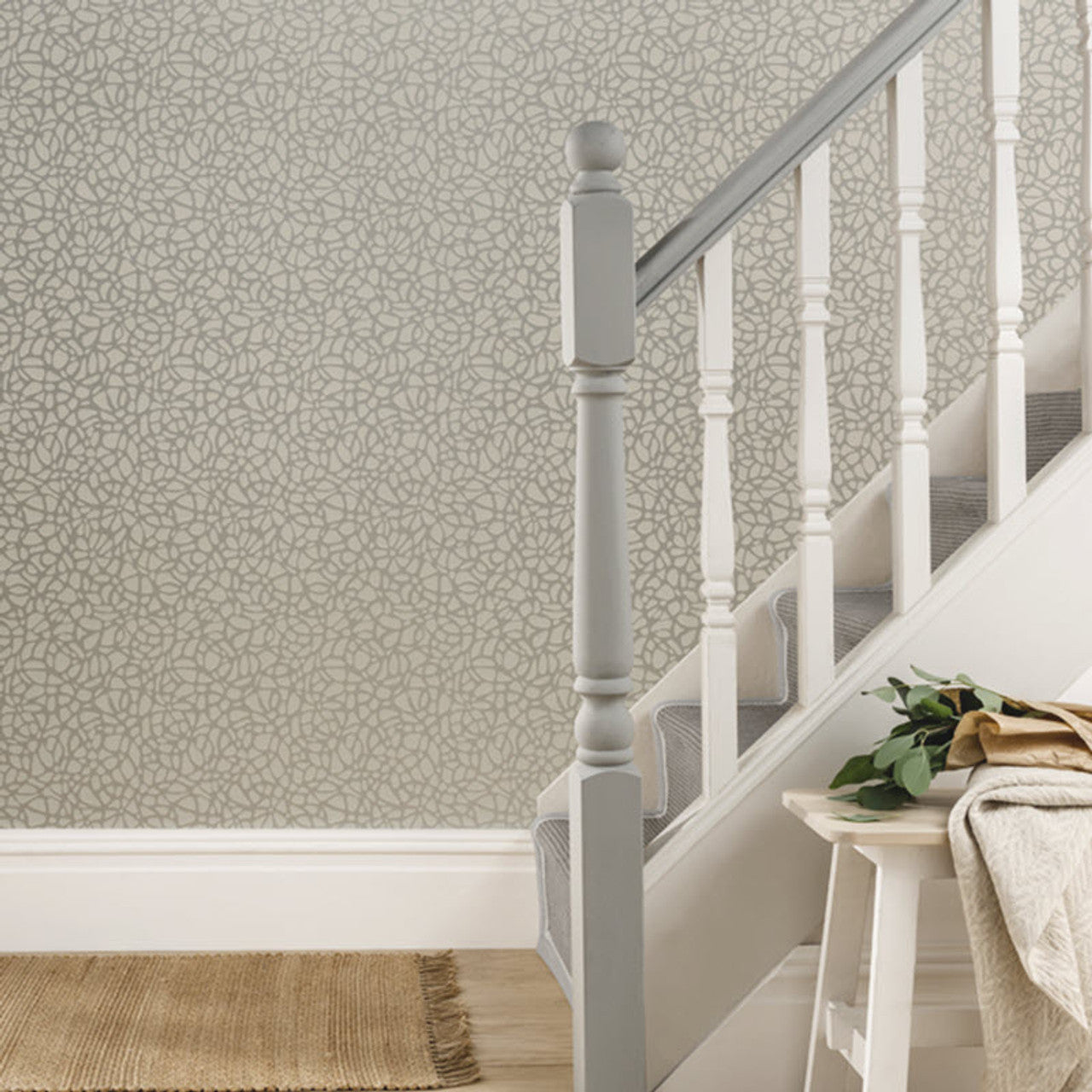 Pebble Mist Silver Luxury Patterned Wallpaper - 1838 wallcoverings