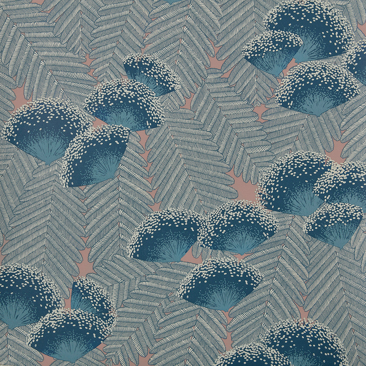 Clarice Soft Blue Luxury Art Deco Wallpaper - 1838 wallcoverings