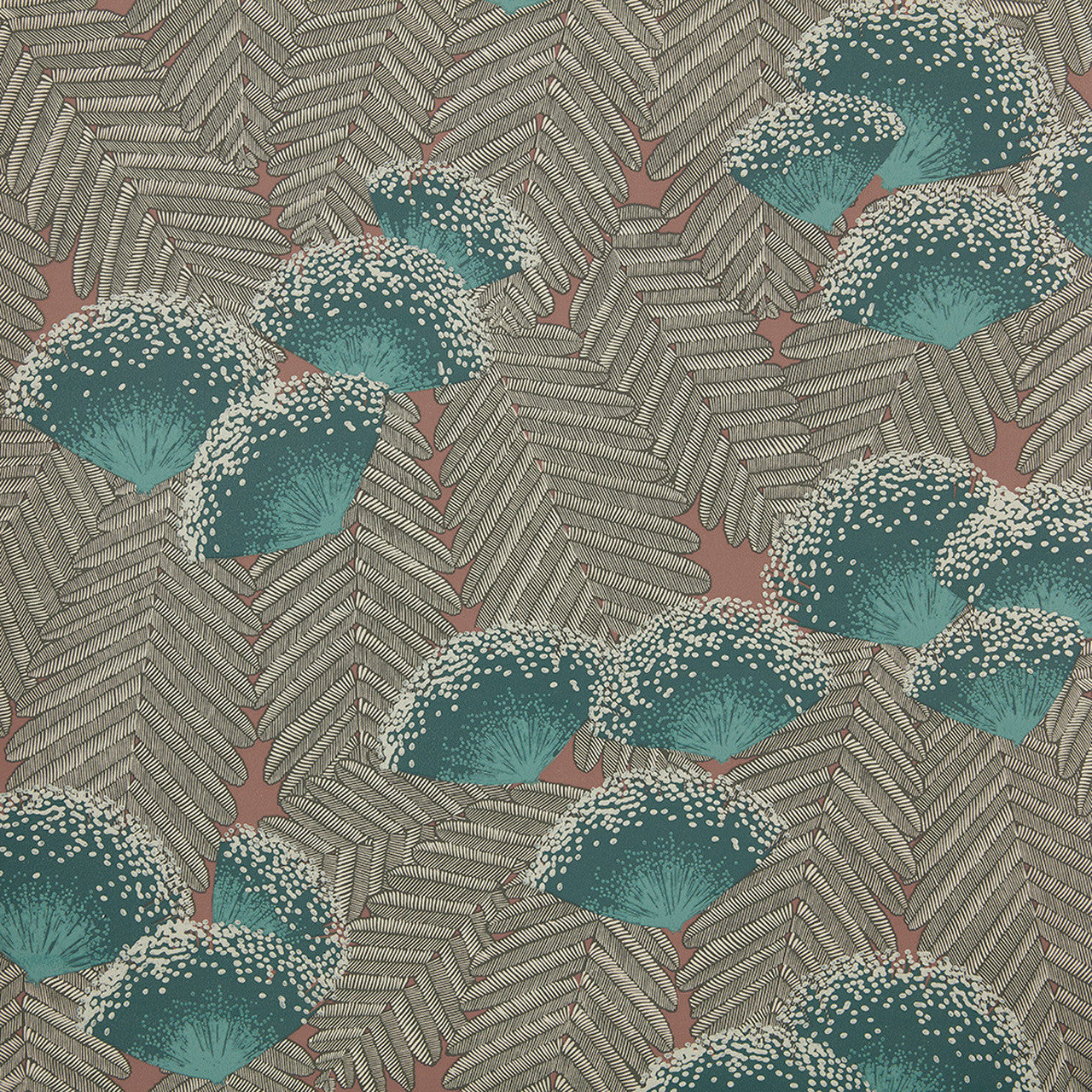 Clarice Cantaloupe Green Luxury Art Deco Wallpaper - 1838 wallcoverings