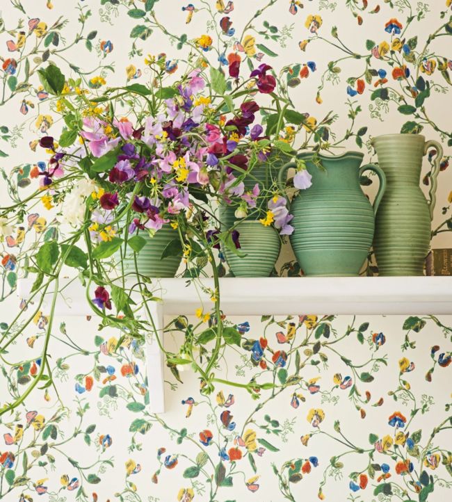 Sweet Pea Room Wallpaper - Green