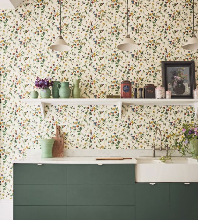 Sweet Pea Room Wallpaper - Green