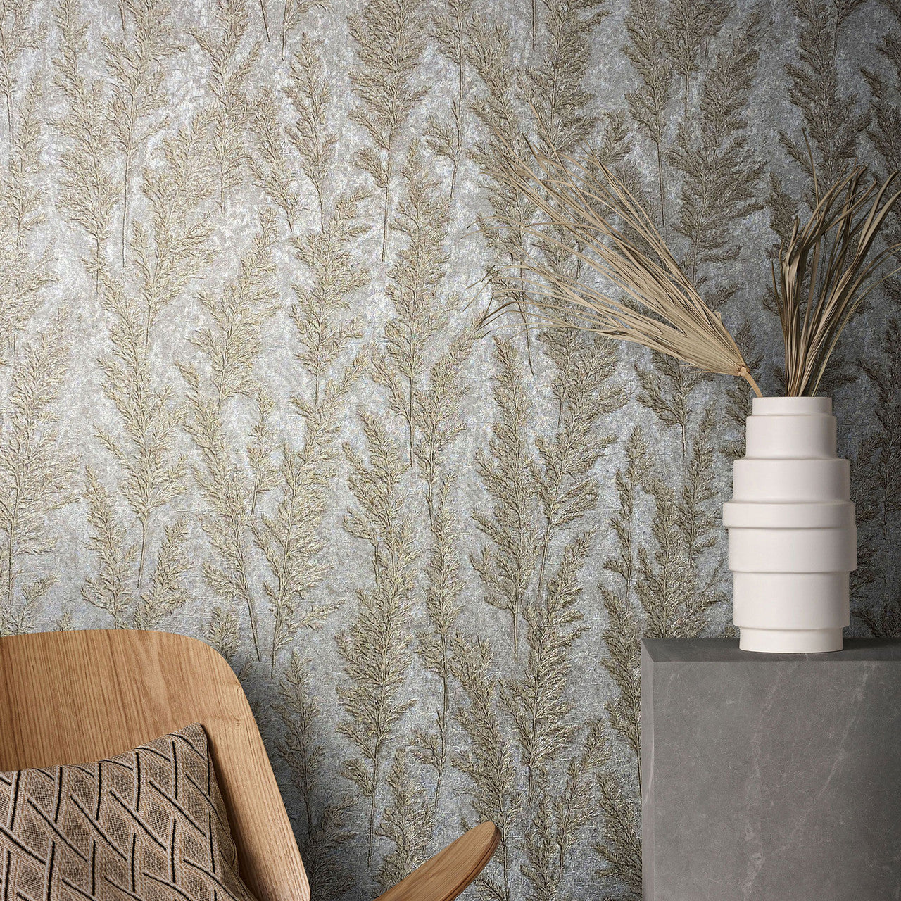 Feathery Tree Natural Opulence Beige Wallpaper - Galerie