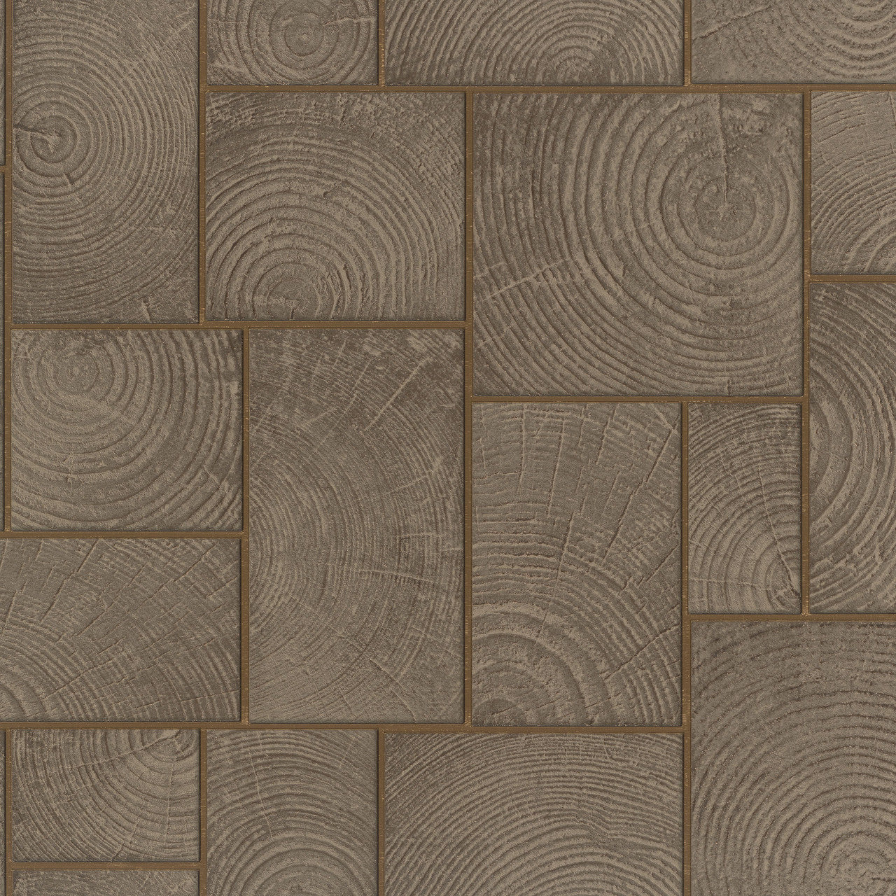 Wood Block Natural Opulence Brown Wallpaper - Galerie