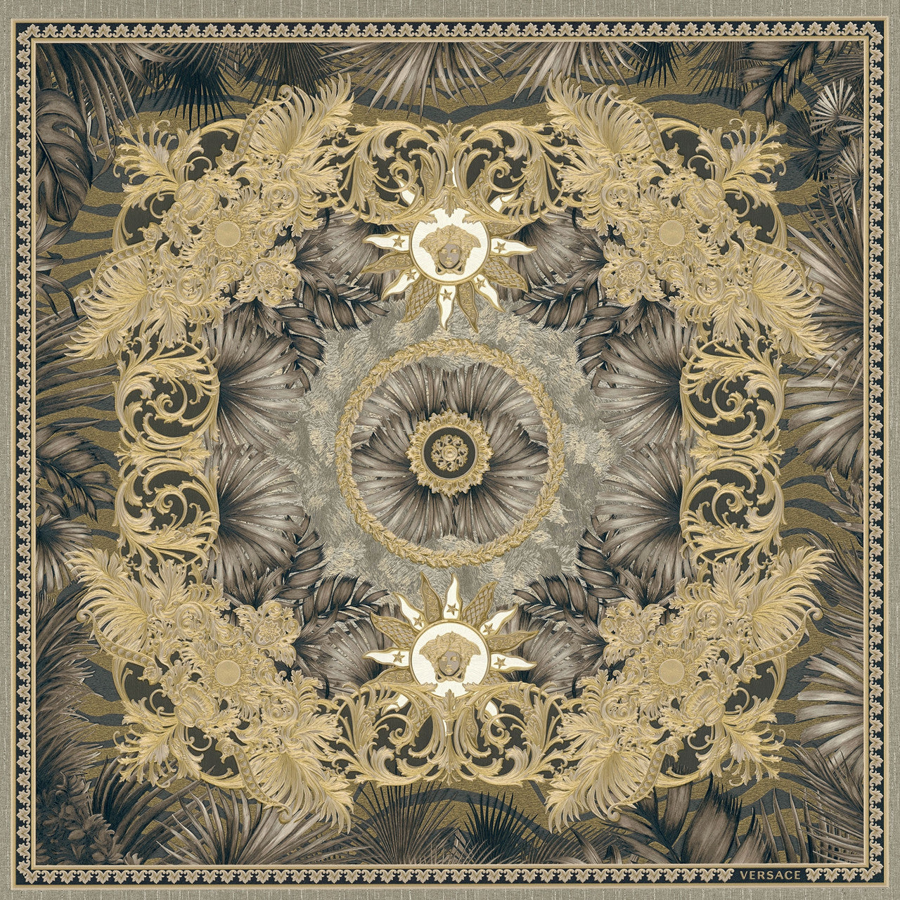 Jungle Animalier Wallpaper - Taupe - Versace