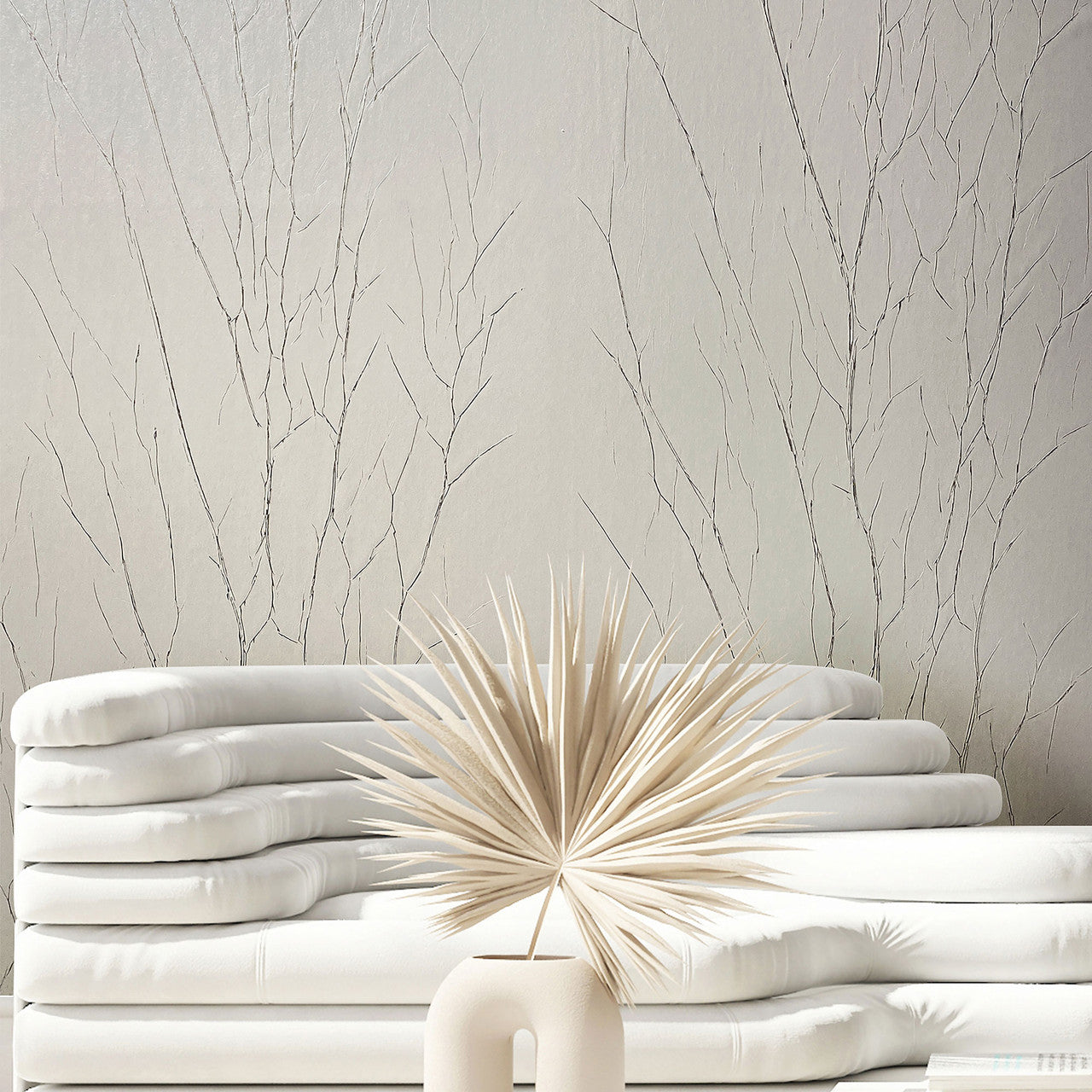 Crinkle Natural Opulence Beige Wallpaper - Galerie