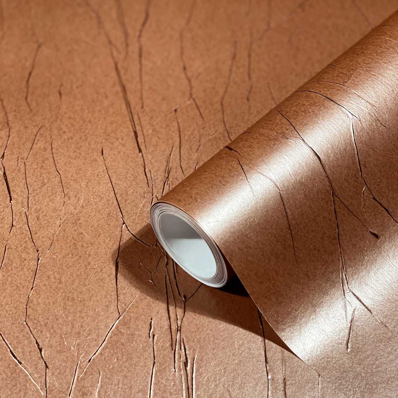 Crinkle Natural Opulence Brown Wallpaper - Galerie