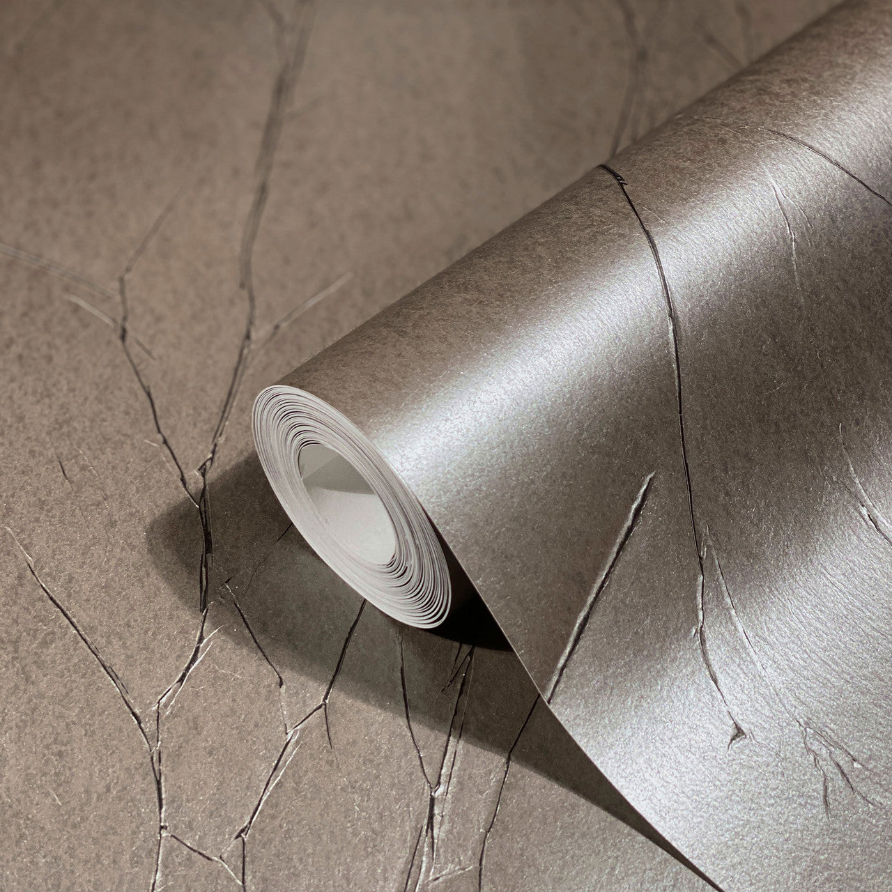 Crinkle Natural Opulence Bronze Wallpaper - Galerie