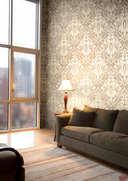 St Petersburg Damask Wallpaper - Cream - Cole & Son