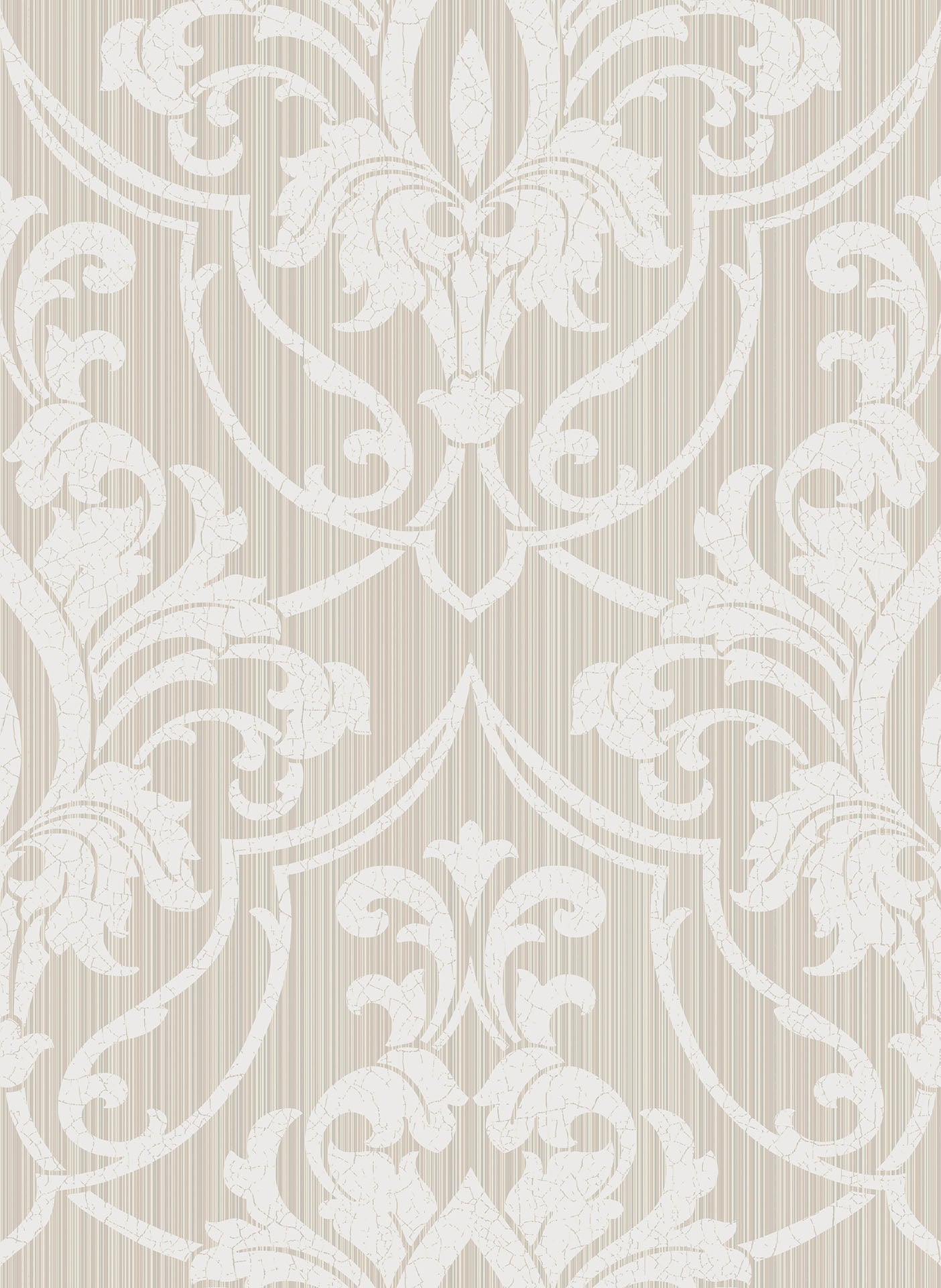 St Petersburg Damask Wallpaper - White - Cole & Son