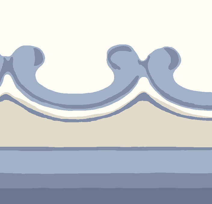 Broderie Border Wallpaper - Blue