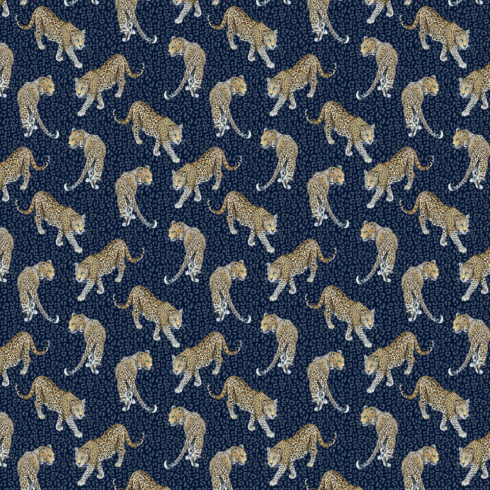 All Over Leopard Wallpaper - Blue - The Graduate Collection