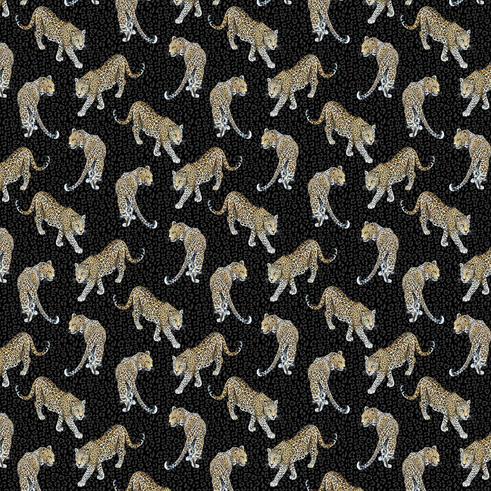 All Over Leopard Wallpaper - Charcoal - The Graduate Collection