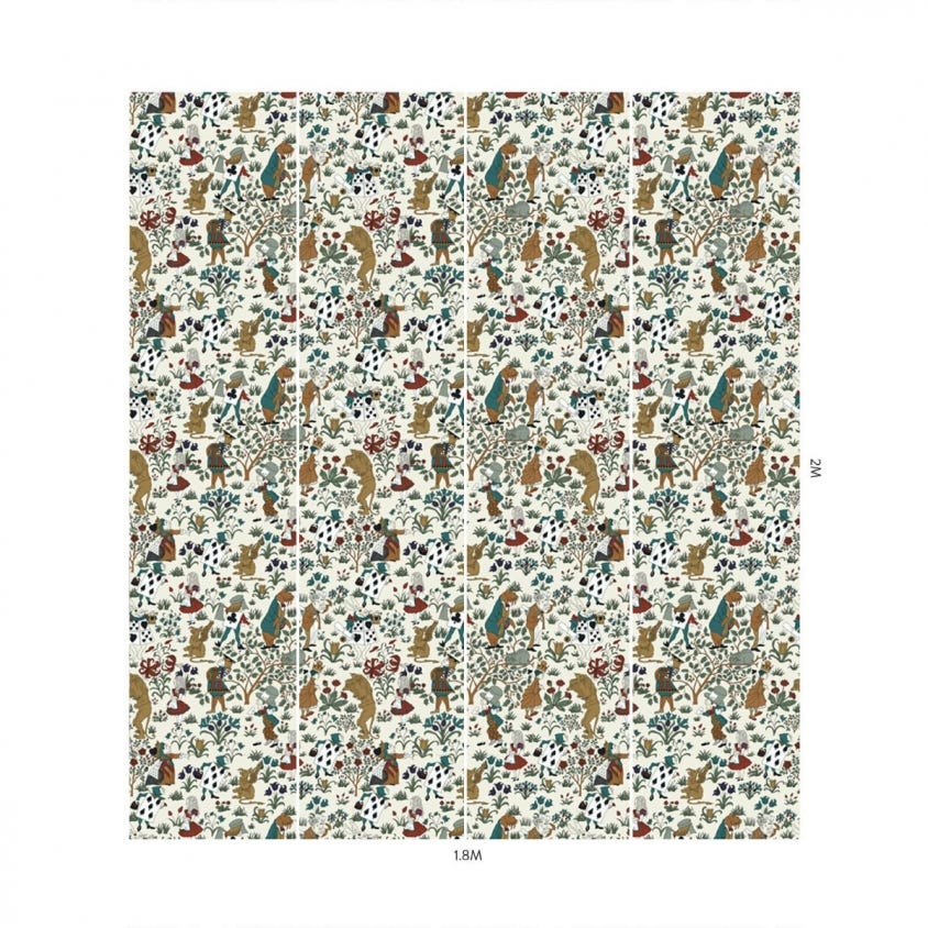 ALICE IN WONDERLAND Wallpaper - Cream - House of Hackney