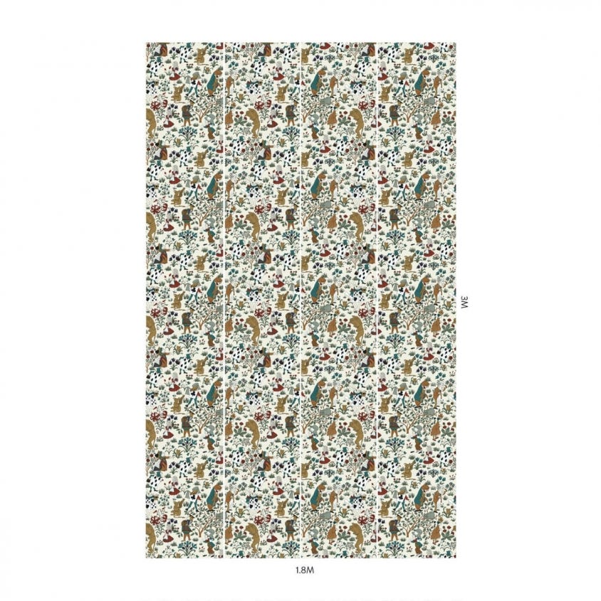 ALICE IN WONDERLAND Wallpaper - Cream - House of Hackney