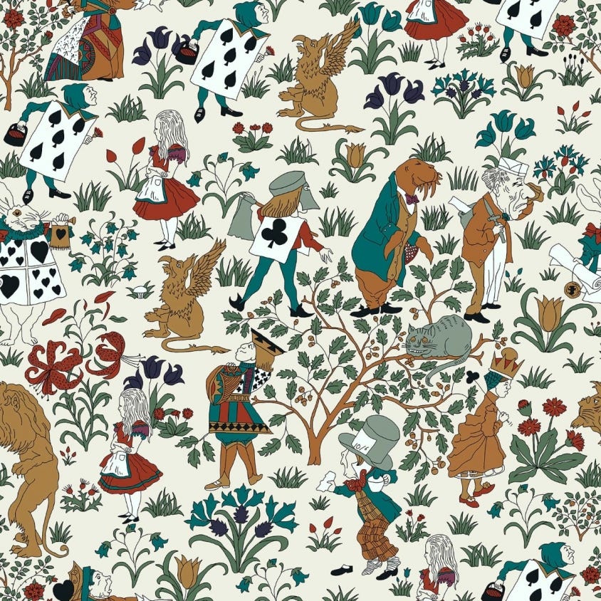 ALICE IN WONDERLAND Wallpaper - Cream - House of Hackney