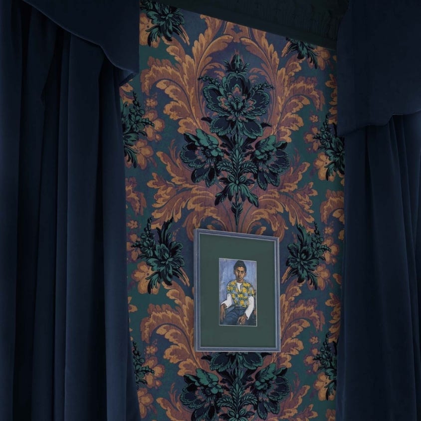 AMARANTHA Wallpaper - Ink - House of Hackney
