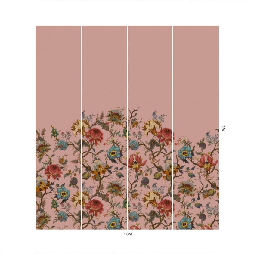 ARTEMIS Climbing Walls Wallpaper - Blush - House of Hackney