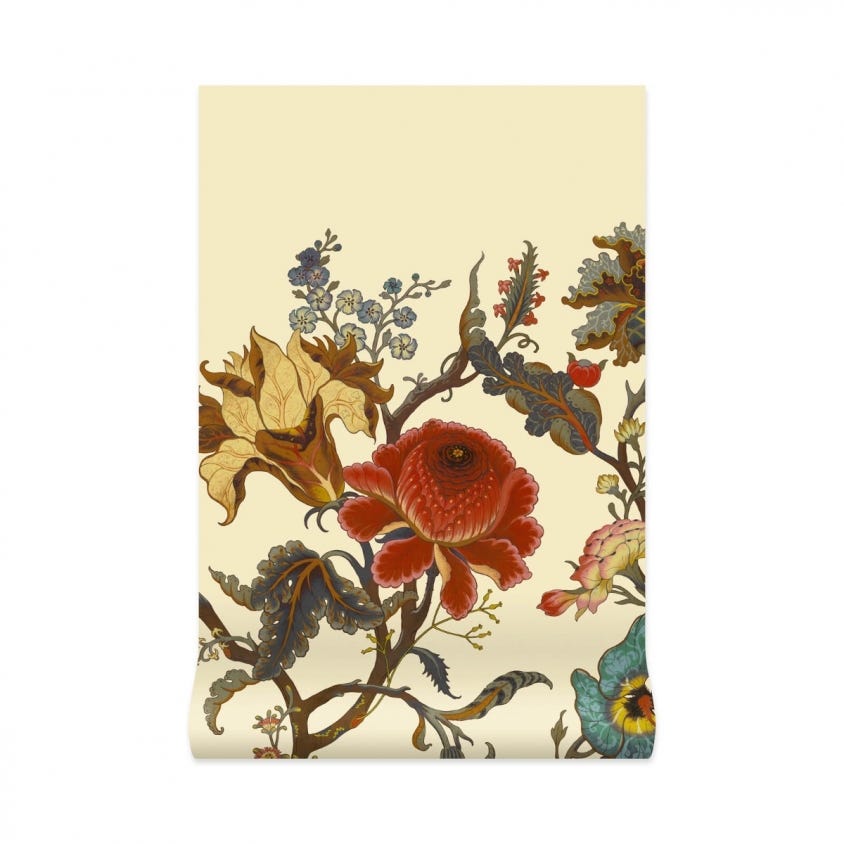 ARTEMIS Climbing Walls Wallpaper - Ecru - House of Hackney