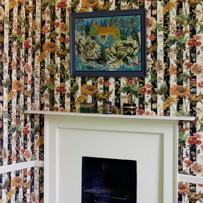 AVALON Stripe Wallpaper - Ecru - House of Hackney