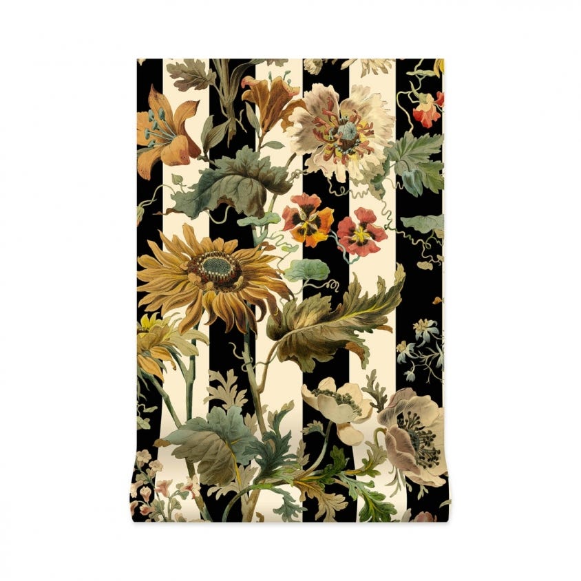 AVALON Stripe Wallpaper - Ecru - House of Hackney