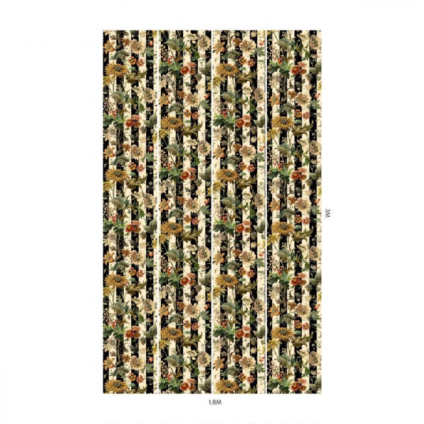 AVALON Stripe Wallpaper - Ecru - House of Hackney