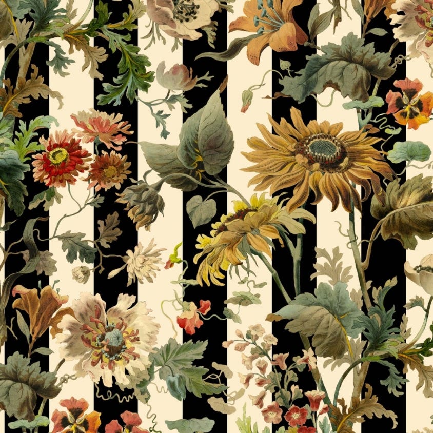 AVALON Stripe Wallpaper - Ecru - House of Hackney