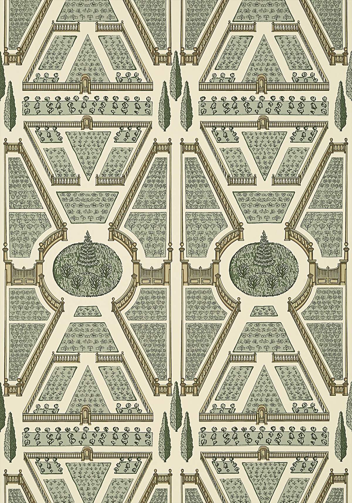 Aerial Garden Wallpaper - Sage - AT9597 - Anna French
