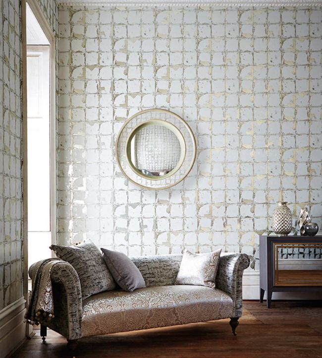 Akoa Wallpaper - Platinum - HLEO110635 - Harlequin