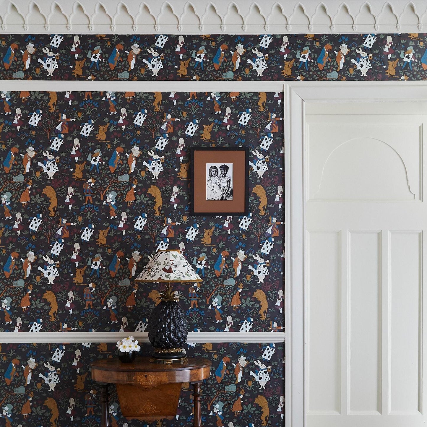 Alice In Wonderland Wallpaper - Noir - House of Hackney