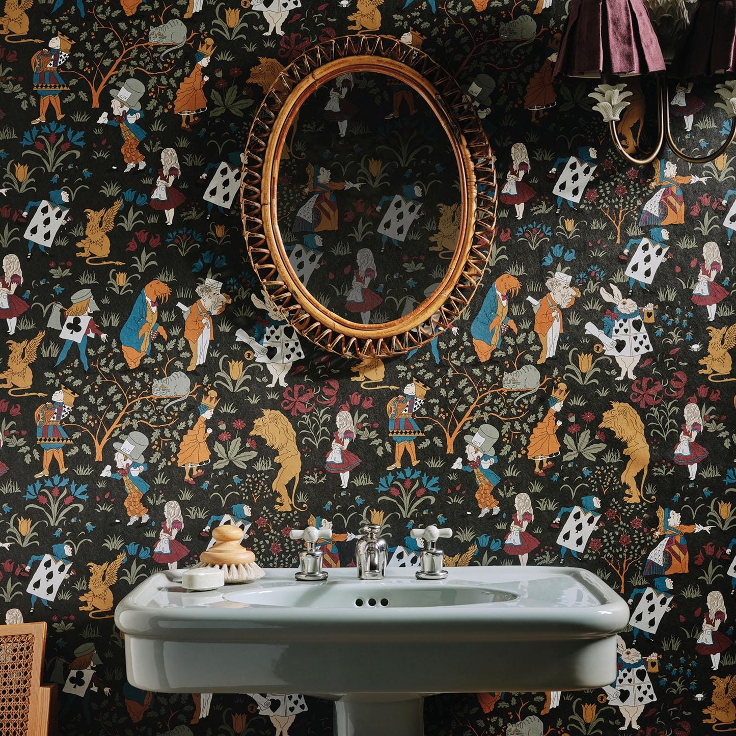 Alice In Wonderland Wallpaper - Noir - House of Hackney