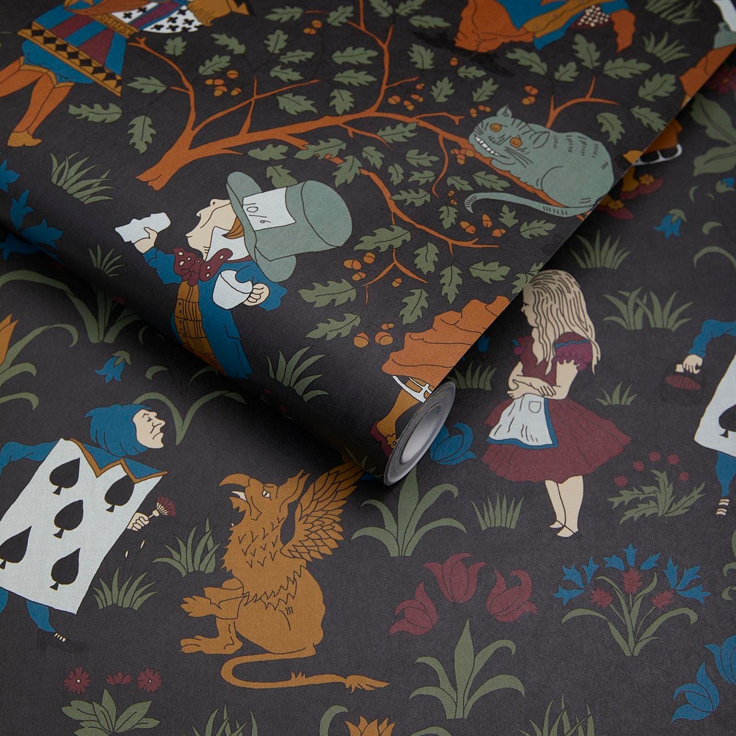 Alice In Wonderland Wallpaper - Noir - House of Hackney