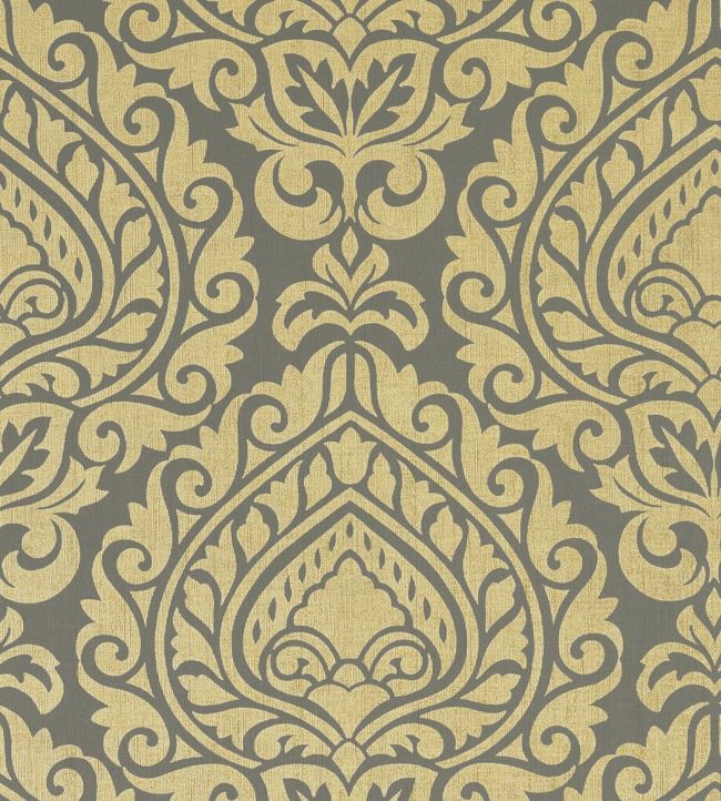Annette Wallpaper - Metallic Gold on Smoke - AT34109 - Anna French